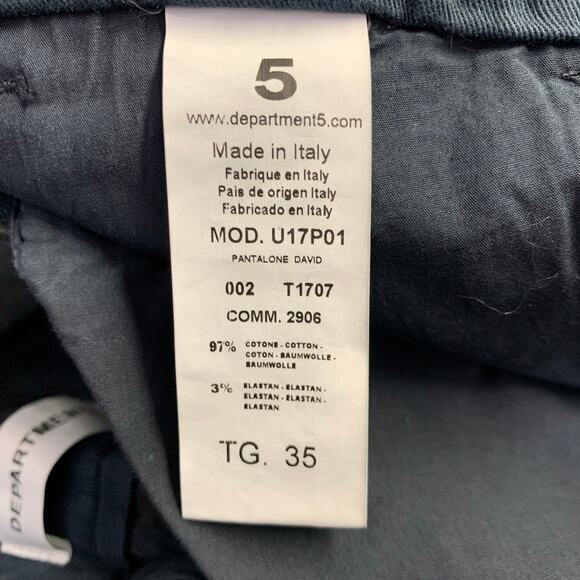 DEPARTMENT FIVE Size 35 Navy Burgundy Plaid Cotton Blend Casual Pants - Picture 5 of 6